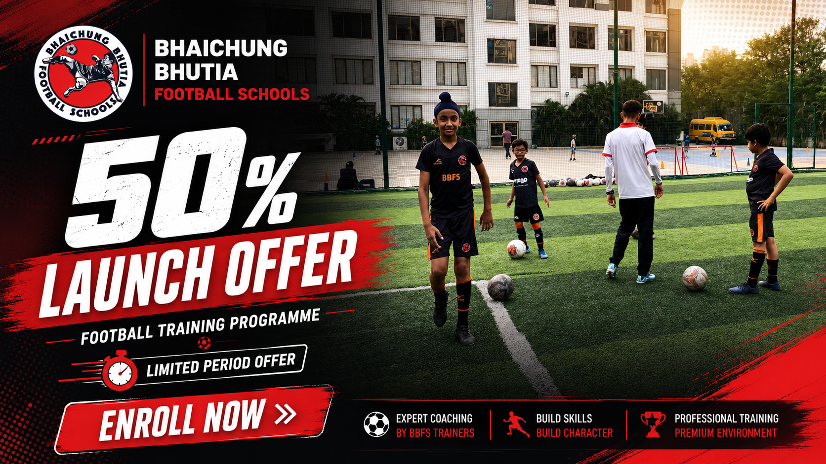 Bhaichung Bhutia Football Schools in Indraprastha GS Sec 93B